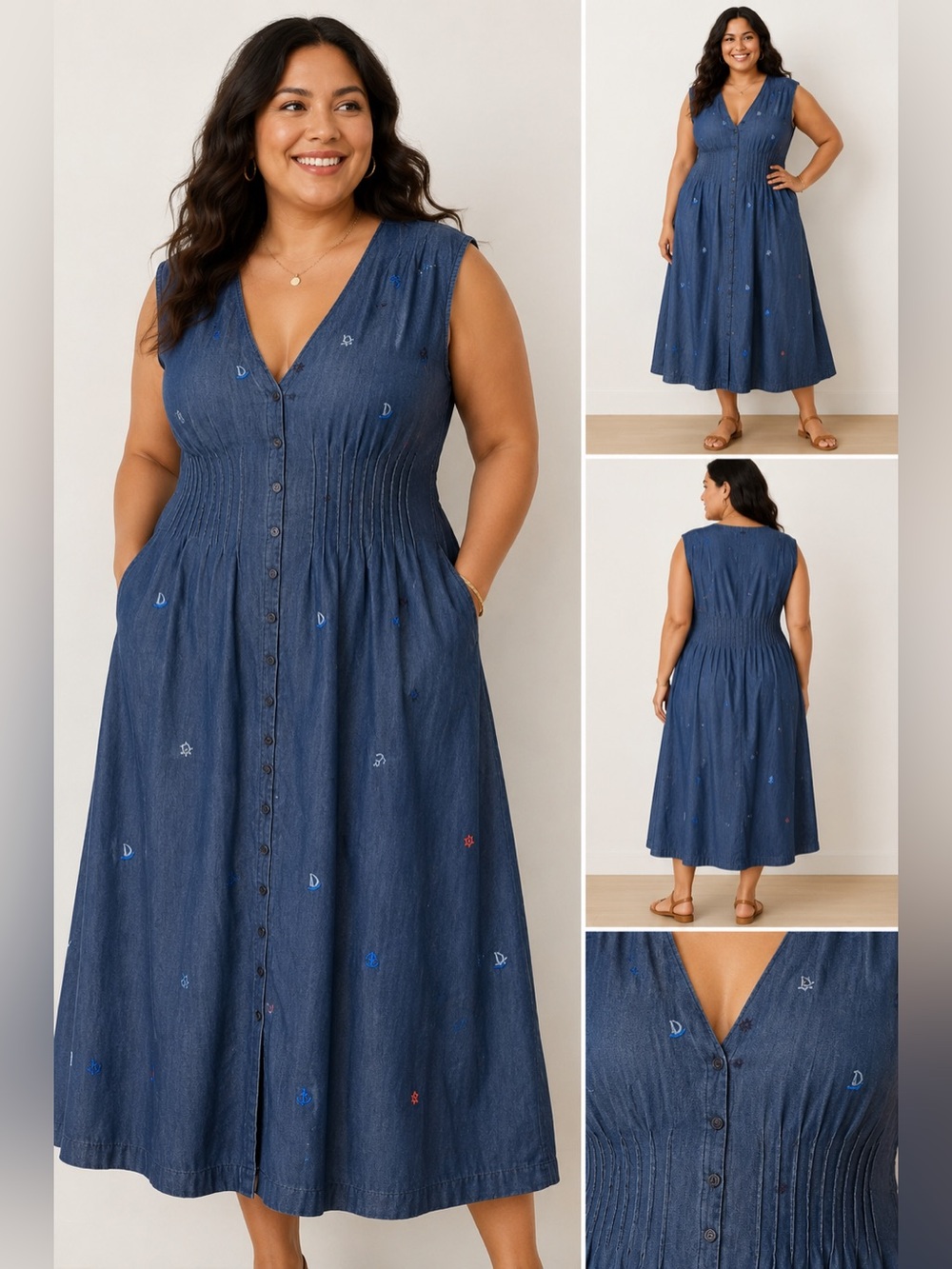 New with tags Free Assembly denim/chambray midi dress in women’s size XXL (20)